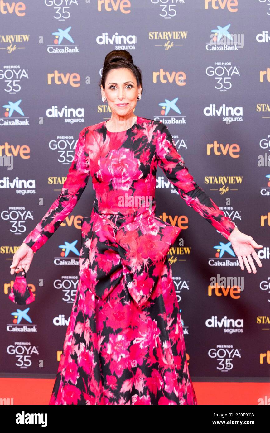 Malaga, Espagne. 6 mars 2021. L'actrice Maria Barranco assiste au tapis rouge précédant le Gala des Goya Awards 2021 à Malaga . 06 mars 2021. Photo d'Alterphotos/Francis González/ABACAPRESS.COM crédit: Abaca Press/Alay Live News Banque D'Images