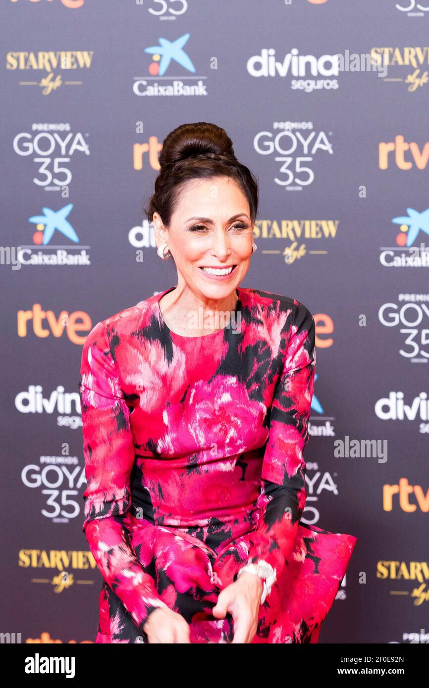 Malaga, Espagne. 6 mars 2021. L'actrice Maria Barranco assiste au tapis rouge précédant le Gala des Goya Awards 2021 à Malaga . 06 mars 2021. Photo d'Alterphotos/Francis González/ABACAPRESS.COM crédit: Abaca Press/Alay Live News Banque D'Images