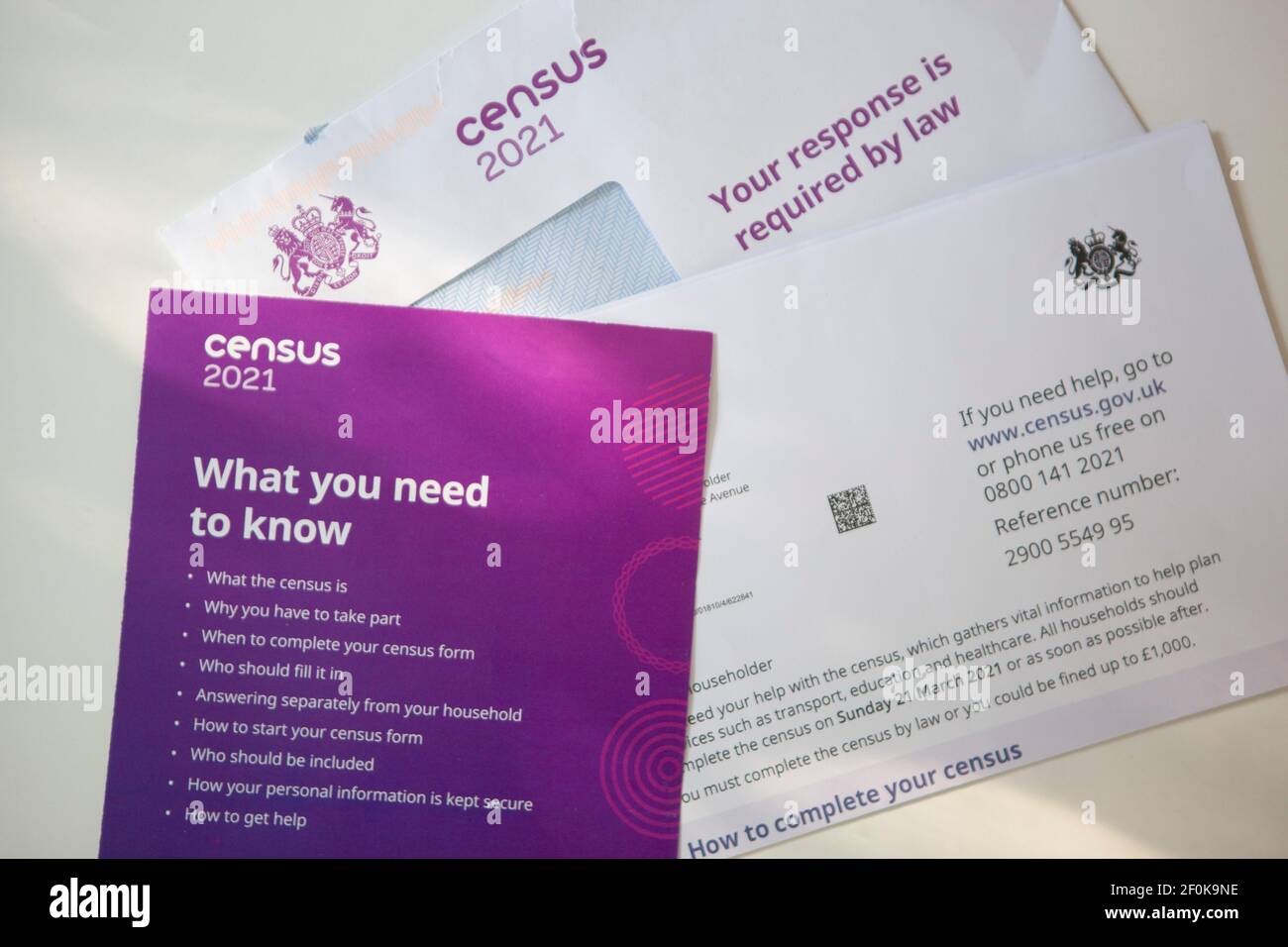 Londres, Royaume-Uni, 7 mars 2021 : des lettres de recensement avec des codes d'accès numériques uniques ont été envoyées à tous les ménages du Royaume-Uni. Le recensement a lieu le dimanche 21 mars 2021 et il est obligatoire pour tout le monde de participer. Anna Watson/Alay Live News Banque D'Images