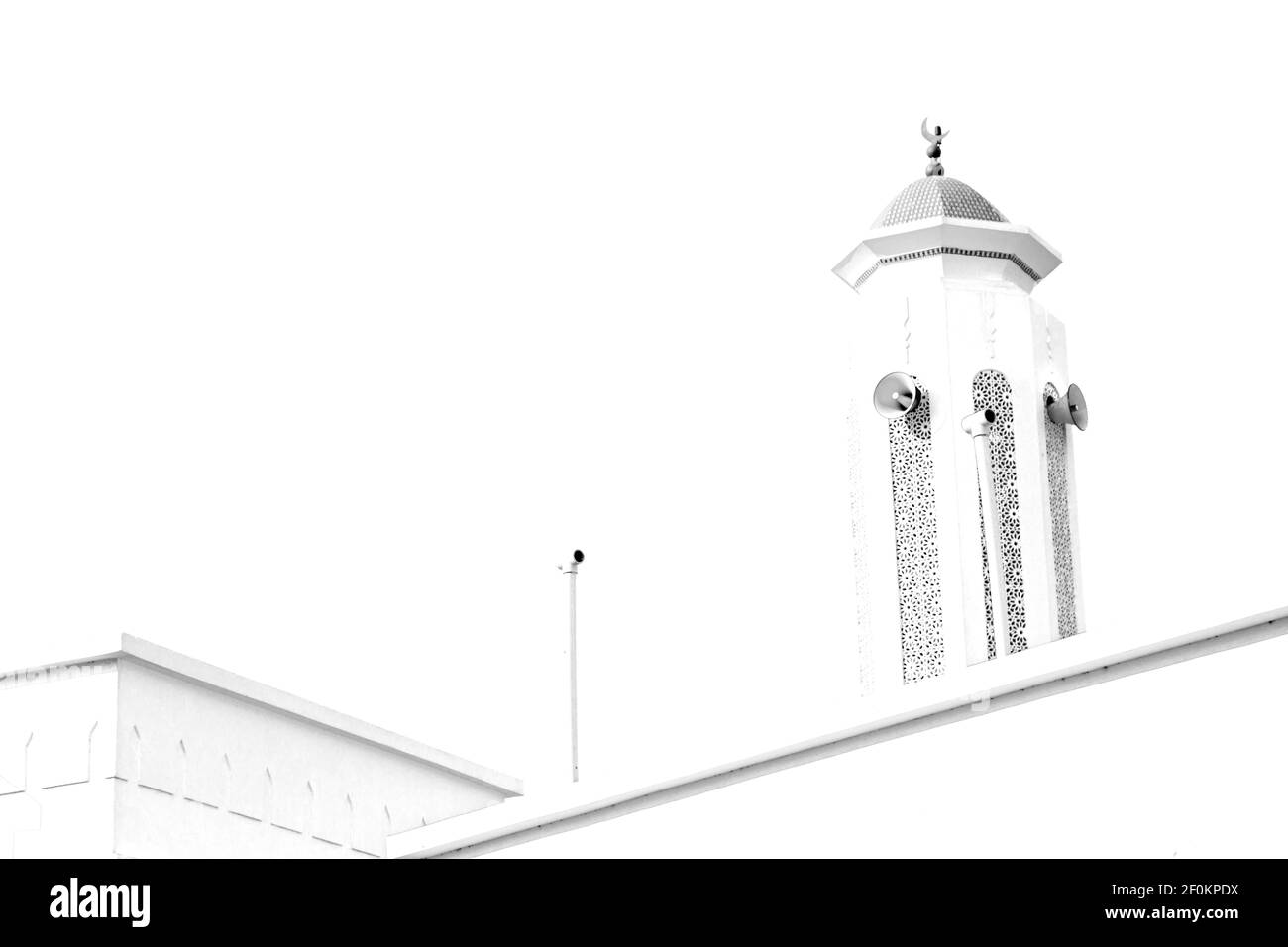 En oman muscat la vieille mosquée minaret et la religion en ciel dégagé Banque D'Images En oman muscat la vieille mosquée minaret et la religion en ciel dégagé Banque D'Images