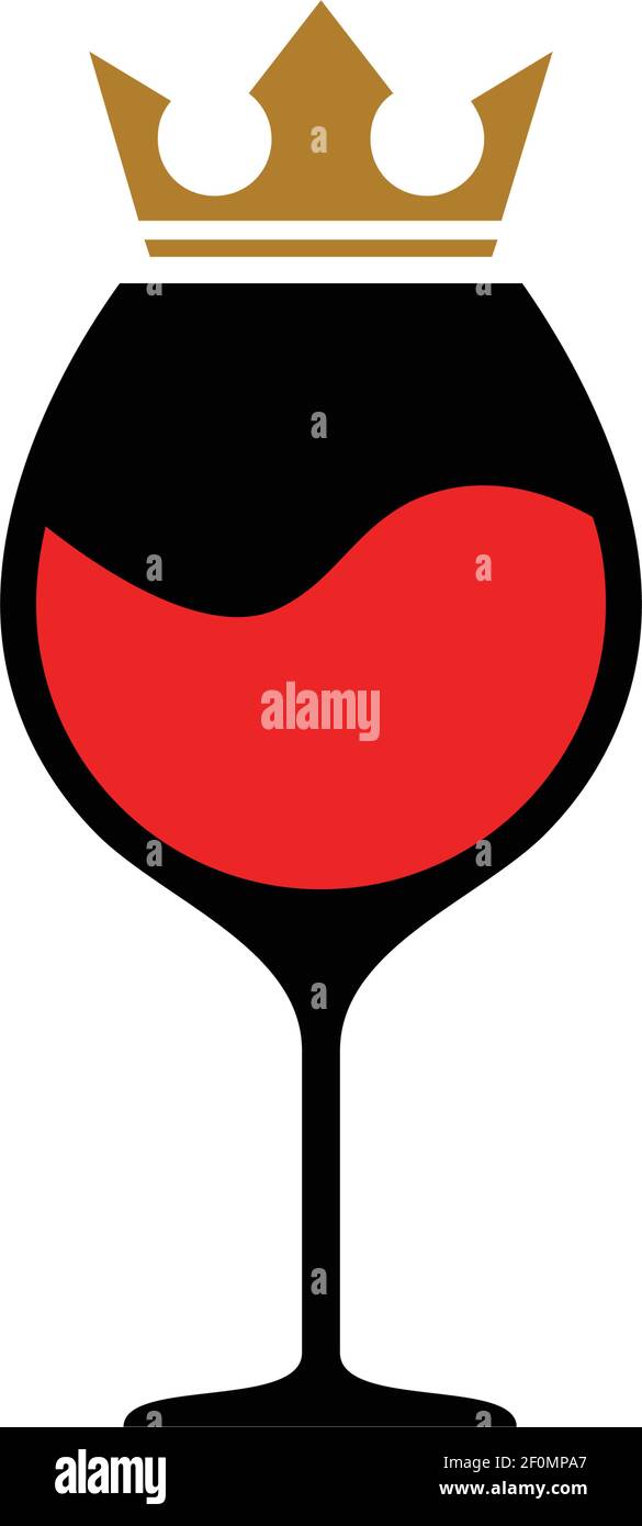 abstrait rouge vin roi icône logo vecteur concept conception Illustration de Vecteur