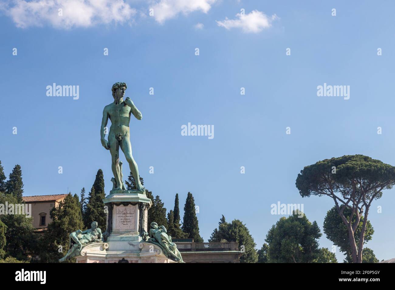 Statue de David, Piazza Michelangelo à Florence, Italie Banque D'Images