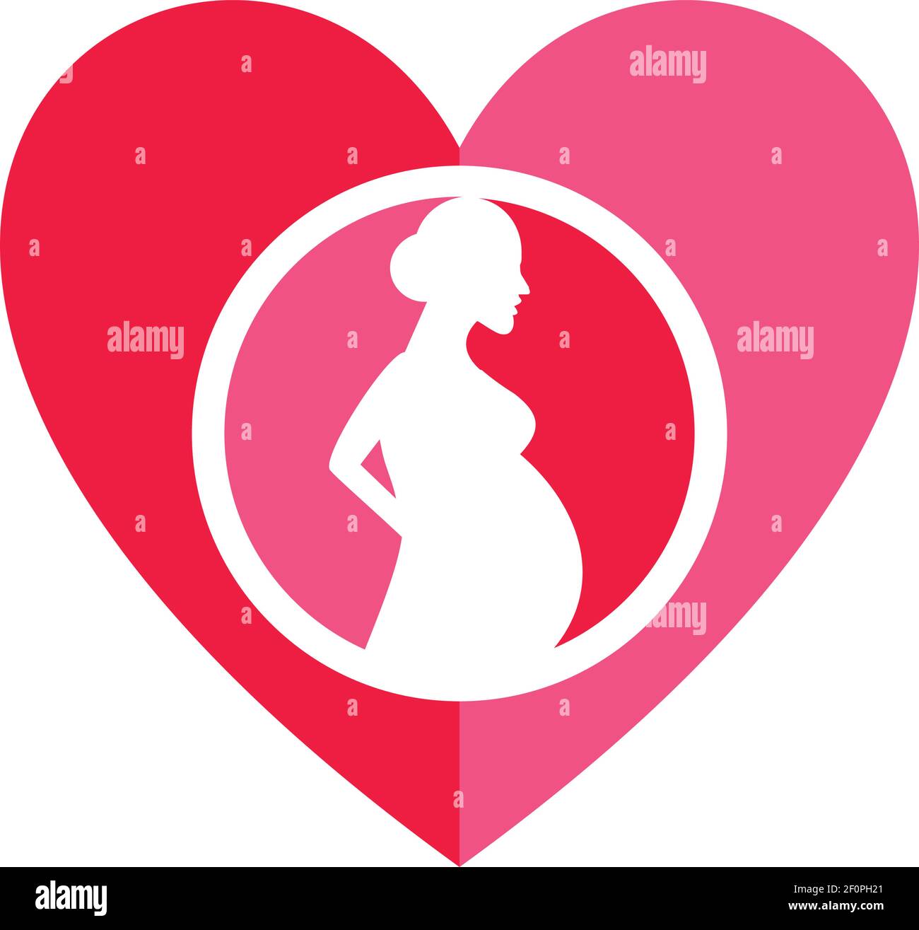 amour grossesse soins icône logo vecteur concept conception Illustration de Vecteur