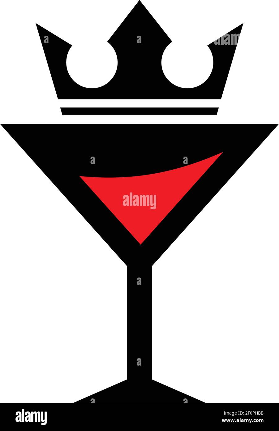rouge vin roi couronne icône logo vecteur concept conception Illustration de Vecteur