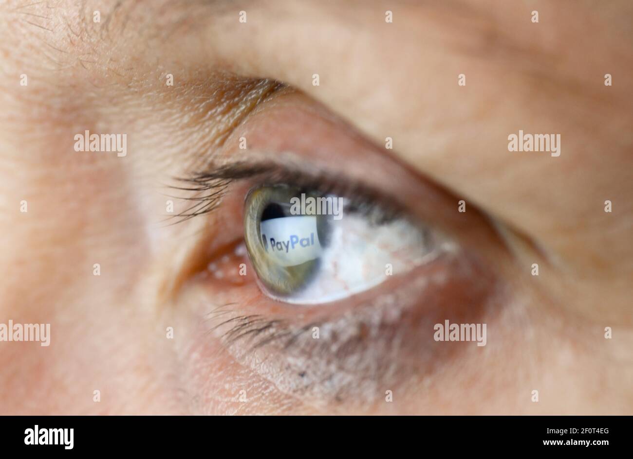 Eye, logo Paypal Banque D'Images