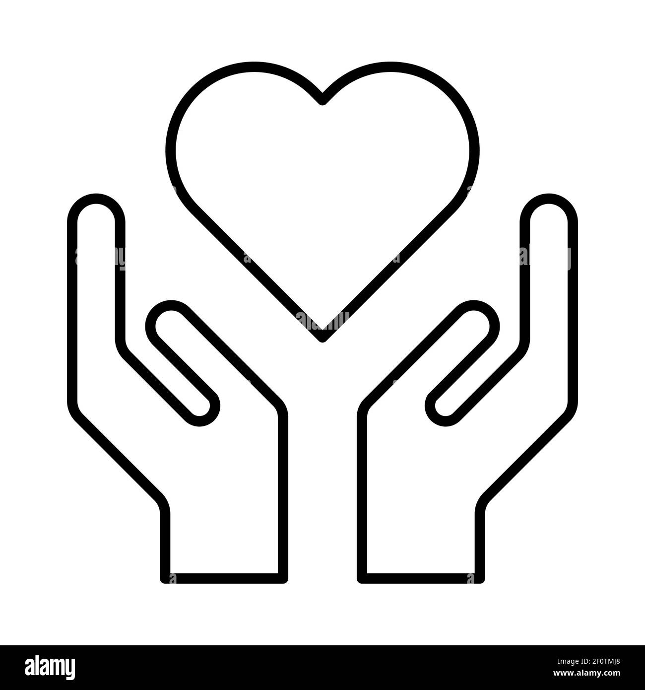 Icône espoir, main humaine avec symbole de coeur, aide et protection conception graphique, support illustration vectorielle . Illustration de Vecteur