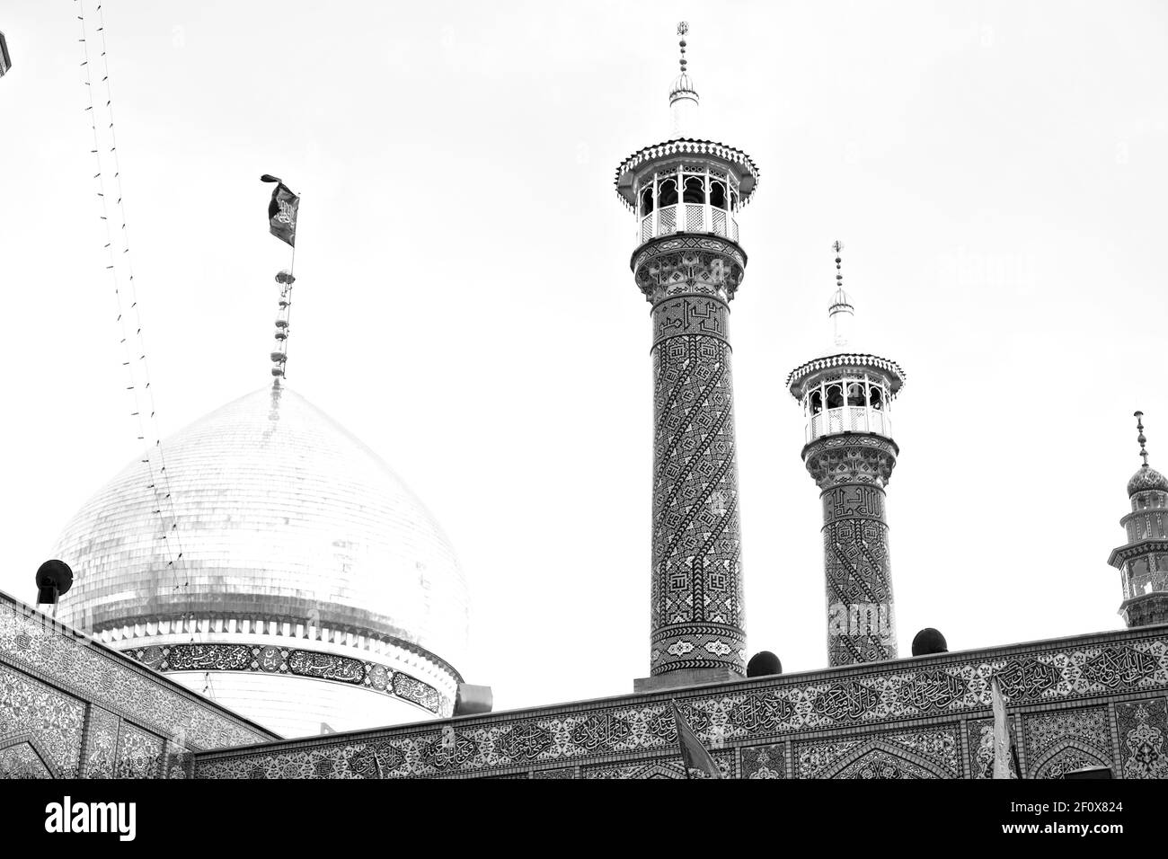 En iran et ancienne mosquée minaret Banque D'Images