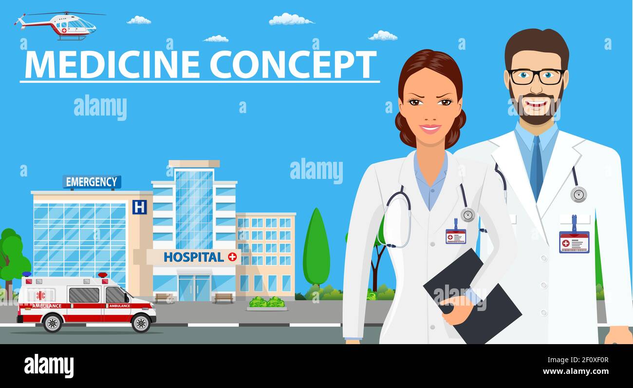 Concept de médecine avec les médecins Illustration de Vecteur