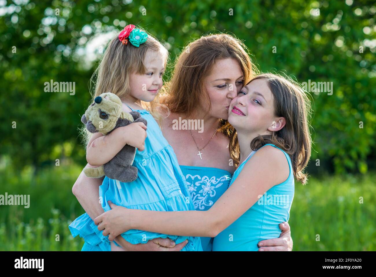 La mère et les deux filles Banque D'Images