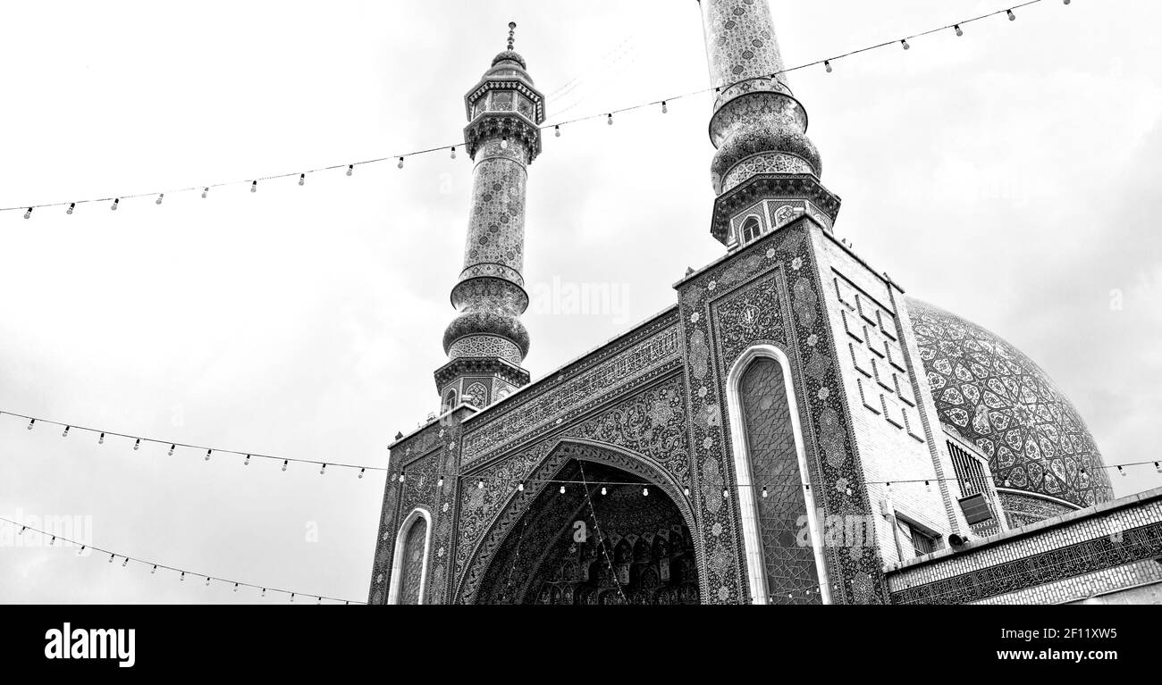 En iran et ancienne mosquée minaret Banque D'Images