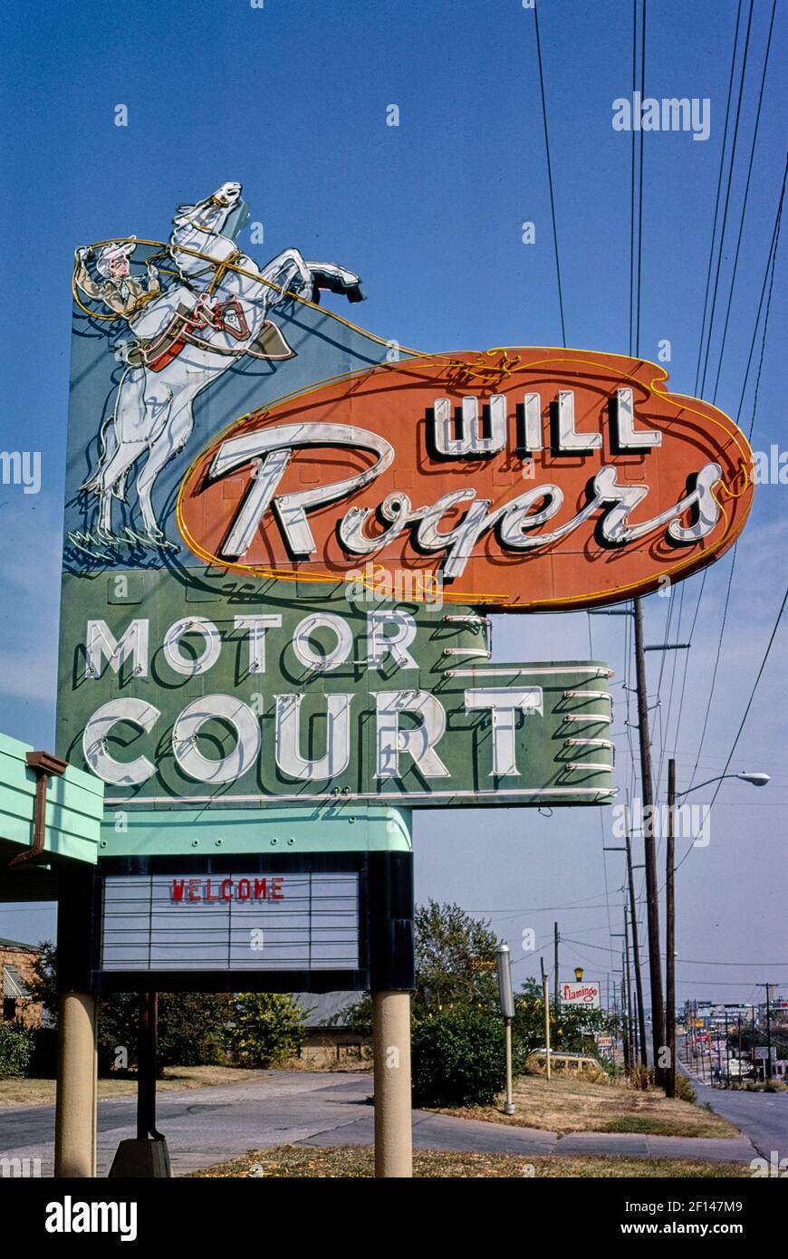 Will Rogers Motor court signez la route 66 Tulsa Oklahoma ca. 1979 Banque D'Images