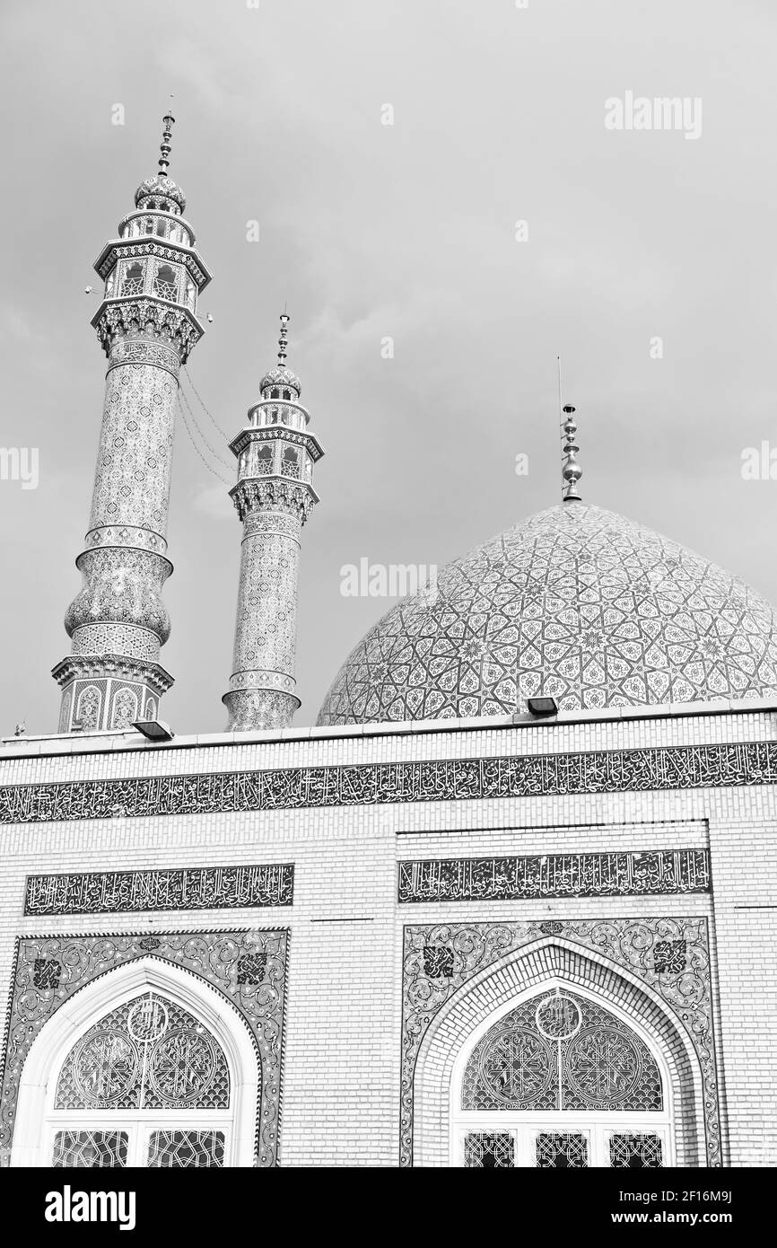 En iran et ancienne mosquée minaret Banque D'Images