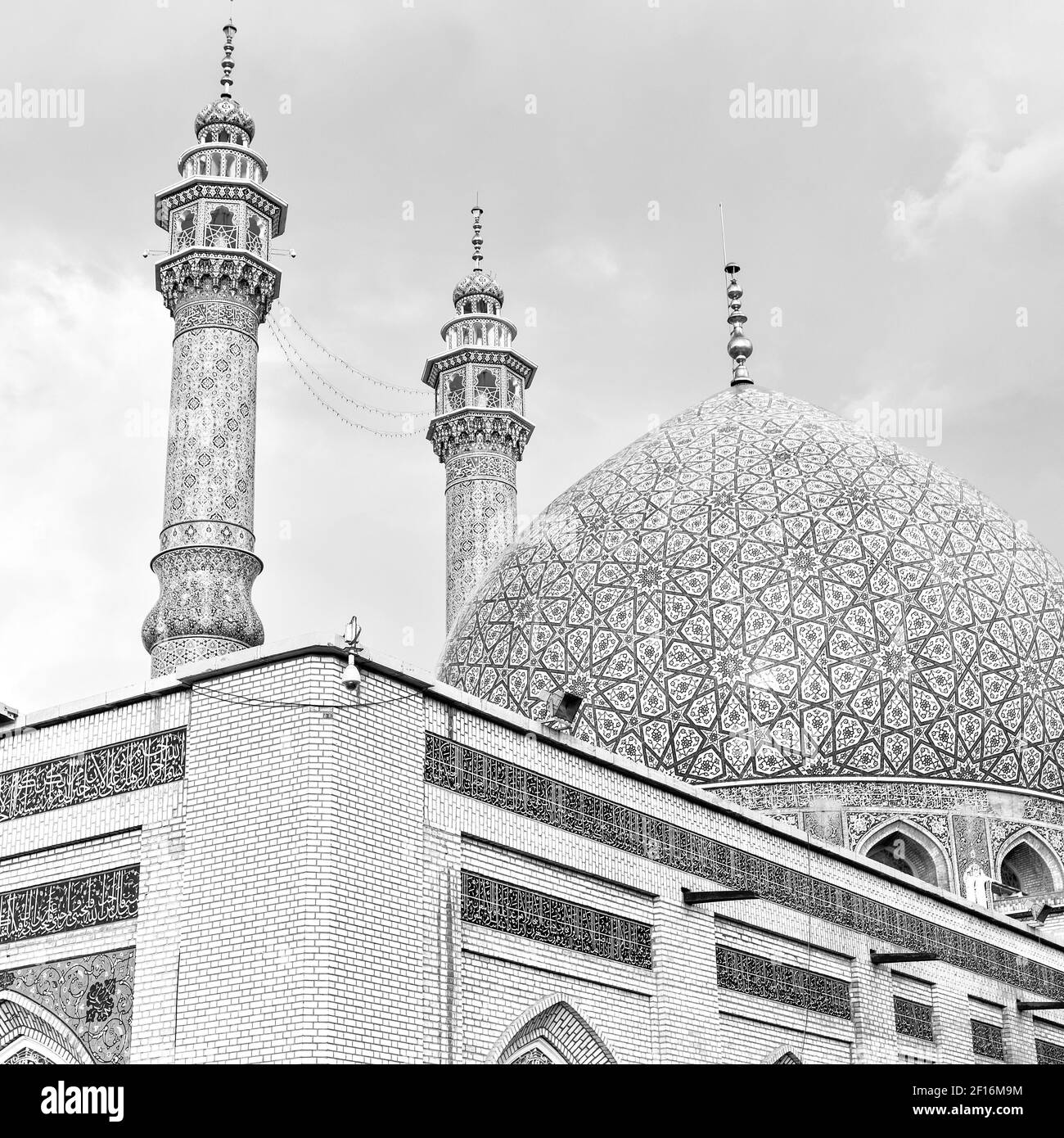 En iran et ancienne mosquée minaret Banque D'Images