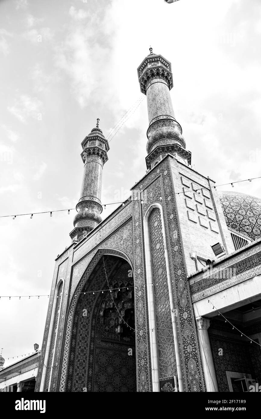 En iran et ancienne mosquée minaret Banque D'Images