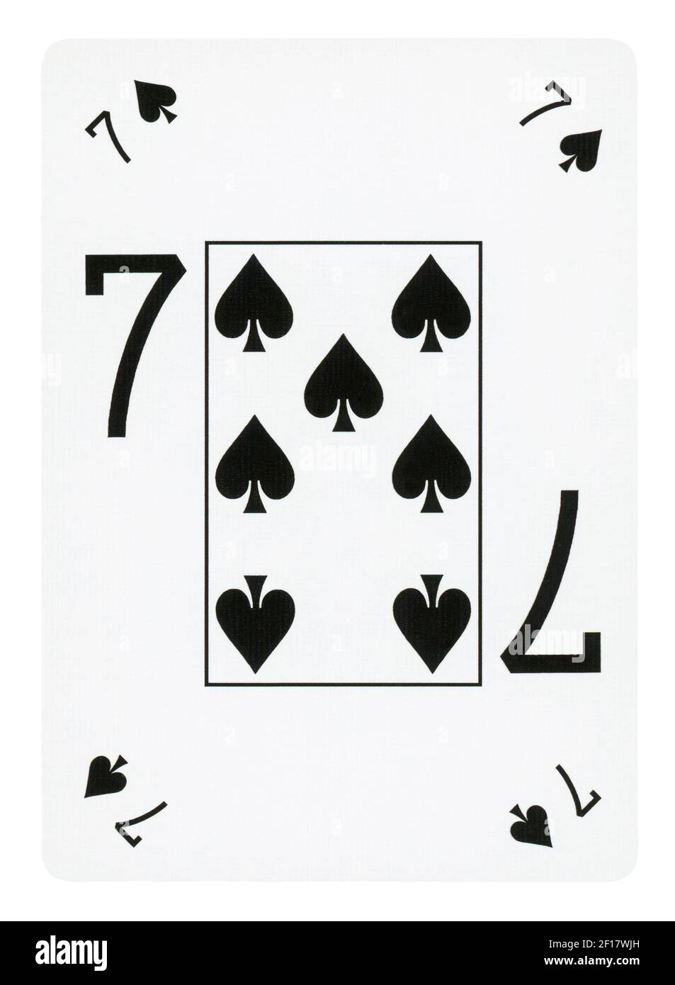 Sept de pique jeu de carte - isolated on white (chemin inclus) Banque D'Images