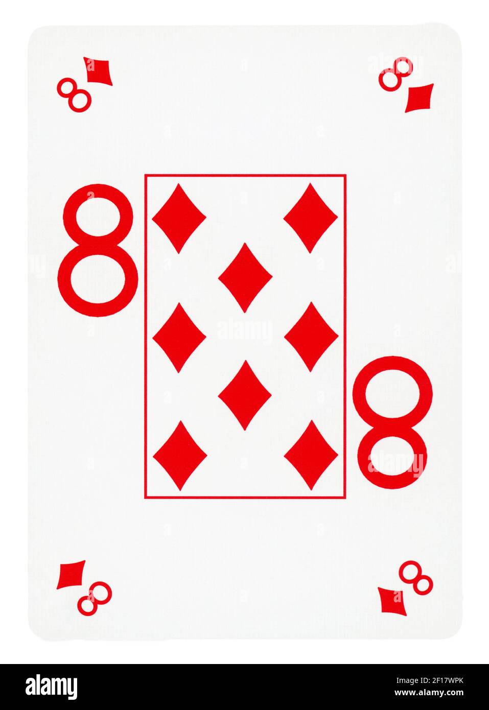 Huit de carreau carte à jouer - isolated on white (chemin inclus) Banque D'Images