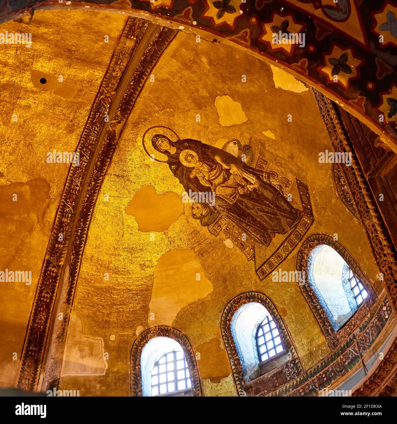 L'intérieur de Sainte-sophie, l'Ayasofya, Istanbul, Turquie. Banque D'Images