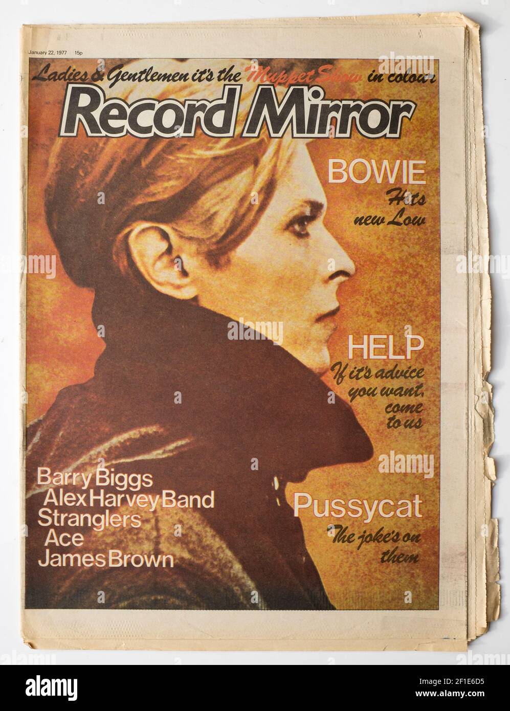 Old Vintage édition des années 1970 de Record Mirror Pop Music Magazine Couverture David Bowie Banque D'Images