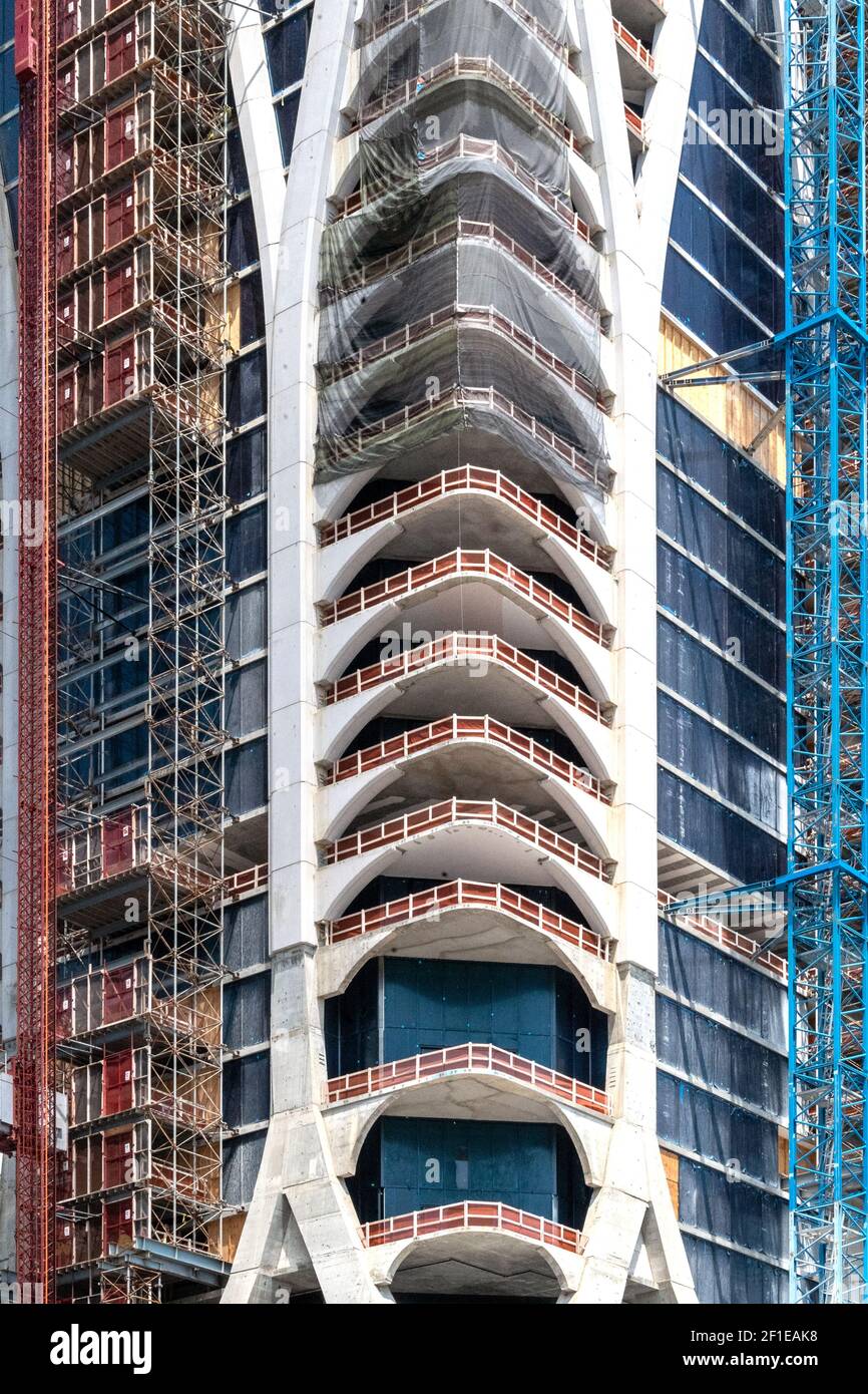 Gratte-ciel en construction, Miami, Floride, États-Unis Banque D'Images