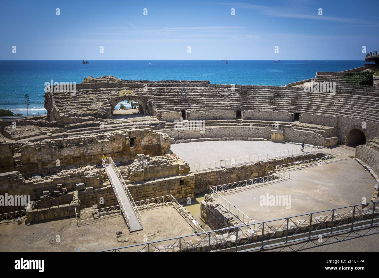 Amphithéâtre romain à Tarragone, Espagne Banque D'Images