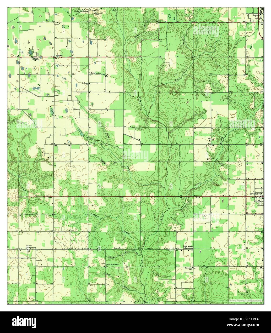 Silverhill, Alabama, carte 1942, 1:31680, États-Unis d'Amérique par Timeless Maps, données U.S. Geological Survey Banque D'Images