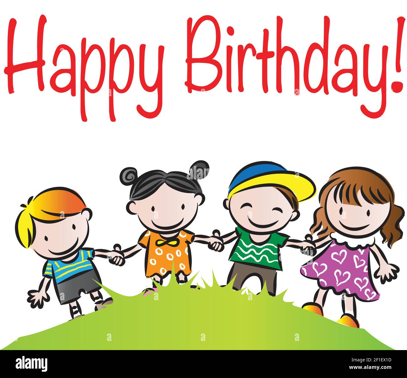 Carte De Joyeux Anniversaire A Dessin Anime Vectoriel Image Vectorielle Stock Alamy