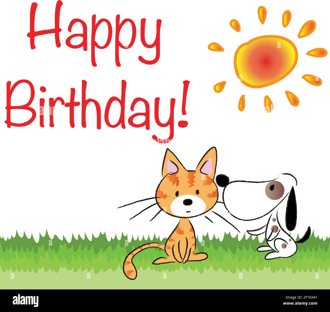 Carte D Anniversaire A Motif Vectoriel Pour Chien Et Chat Image Vectorielle Stock Alamy
