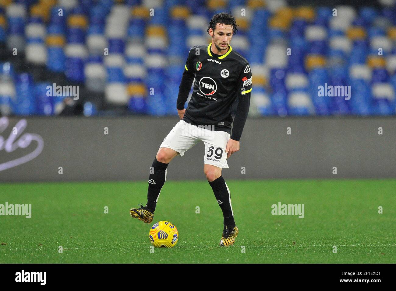 Luca Vignali, joueur de Spezia, pendant le match de la ligue italienne de  football Serie A entre Napoli et Spezia, résultat final 1-2, match joué au  Photo Stock - Alamy