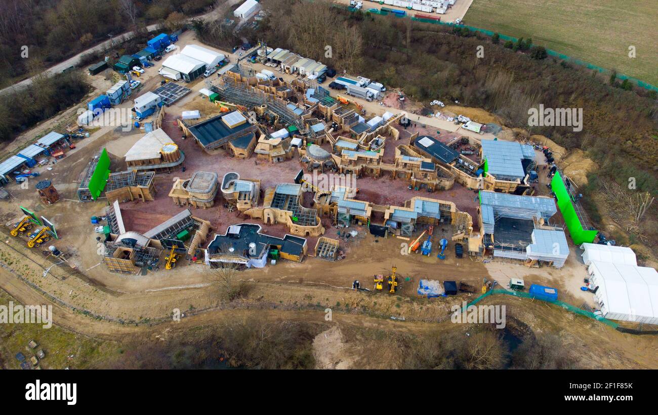 Vues aériennes de la série de films Star Wars, Little Marlow, Buckinghamshire, Royaume-Uni Banque D'Images