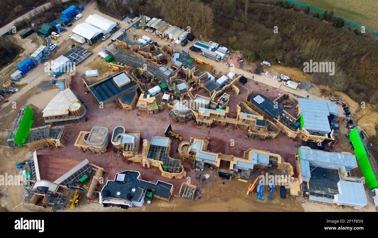 Vues aériennes de la série de films Star Wars, Little Marlow, Buckinghamshire, Royaume-Uni Banque D'Images