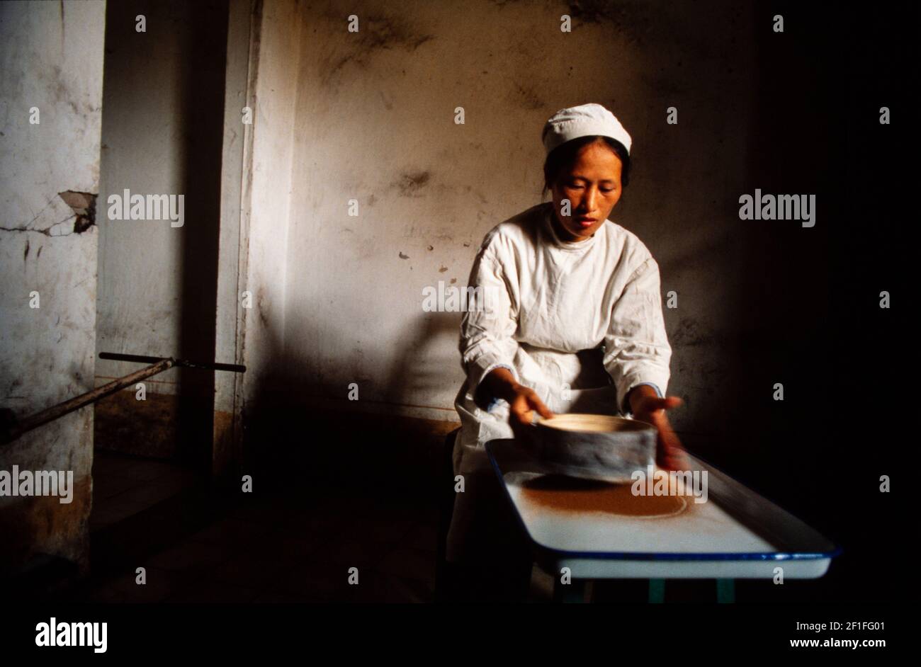 Fabrication de plantes médicinales, Ho Chi Minh ville, Vietnam, juin 1980 Banque D'Images