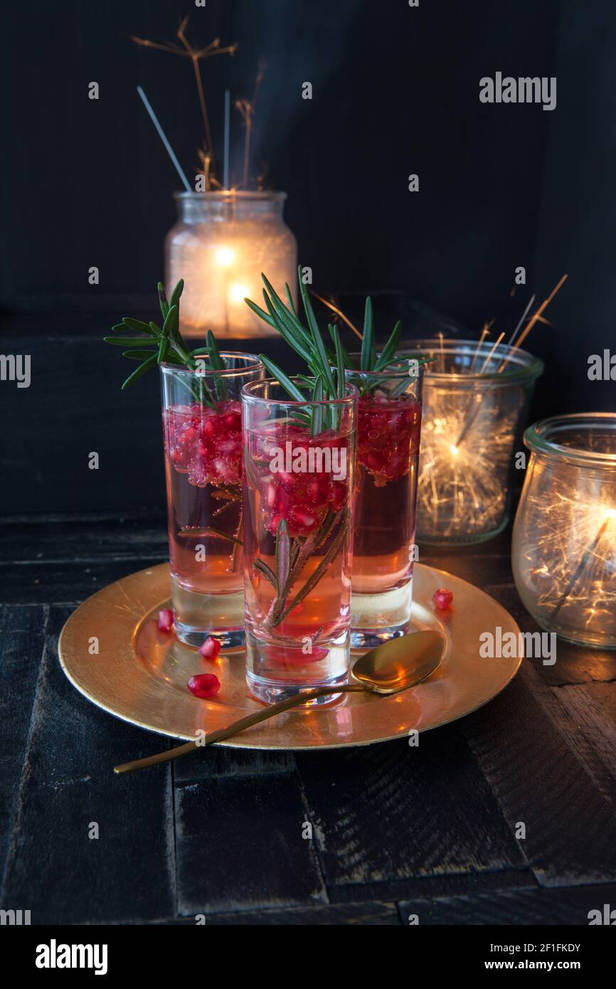 Boisson festive au romarin Banque D'Images