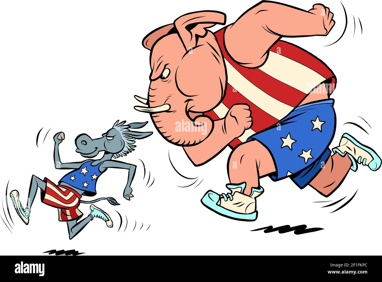 les républicains et les démocrates font des ânes et des éléphants Illustration de Vecteur