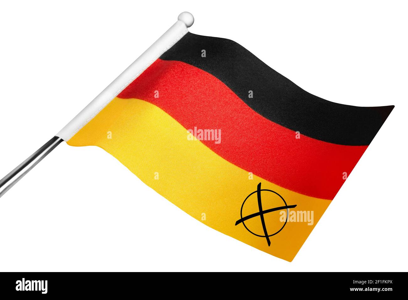 Élections en Allemagne et drapeau isolé sur fond blanc Banque D'Images