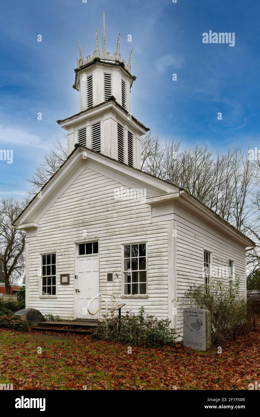 L'église de Claquato dans la communauté de Claquato, WA. L'église a été construite en 1857 pour une congrégation méthodiste. C'est la plus ancienne église est Washington Banque D'Images