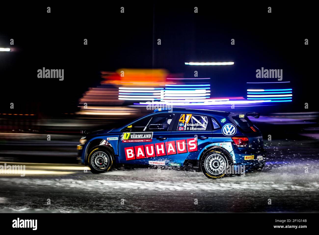 47 KRISTOFFERSSON Johan (SWE), SKJÆRMOEN Stig Rune (NOR), Volkswagen NOR Polo GTI R5, action pendant le Championnat du monde de rallye WRC 2019, Suède rallye du 14 au 17 février 2019 à Torsby - photo Thomas Fenetre / DPPI Banque D'Images