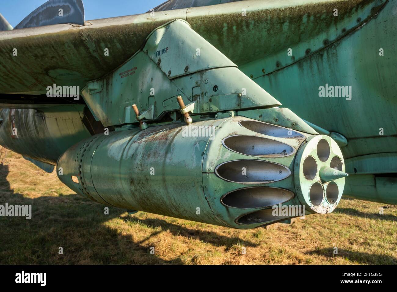 Lance-roquettes 'mars' - Polish WSK Lim-6 BIS (licence MIG-17) - Polish Aviation Museum, Cracovie, Pologne, Europe Banque D'Images