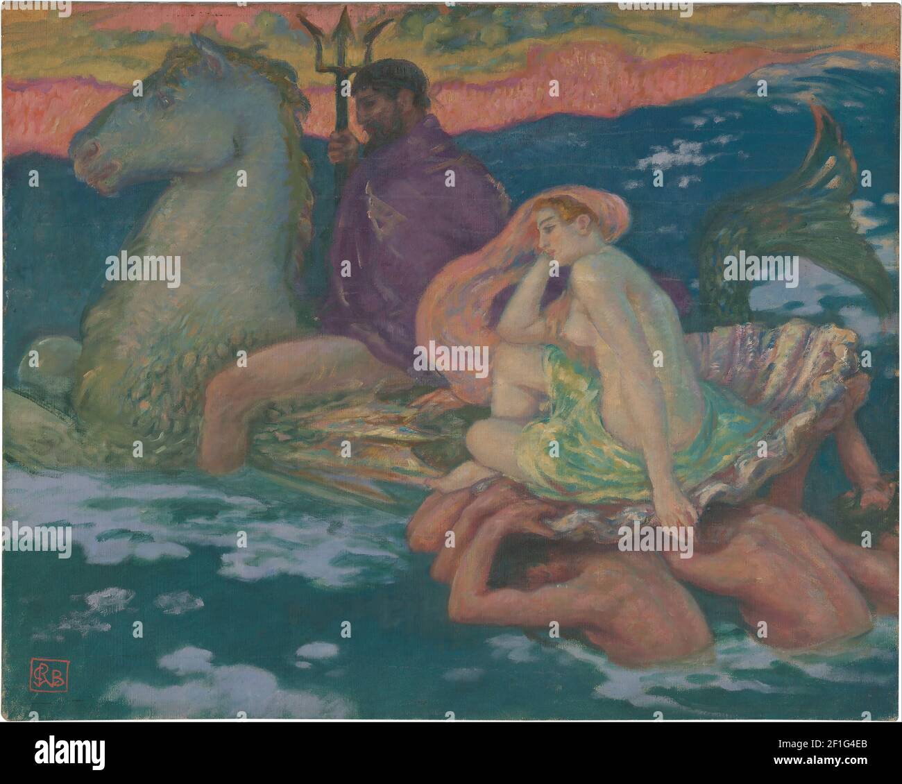 Rupert Bunny - Poséidon et Amphitrite Banque D'Images