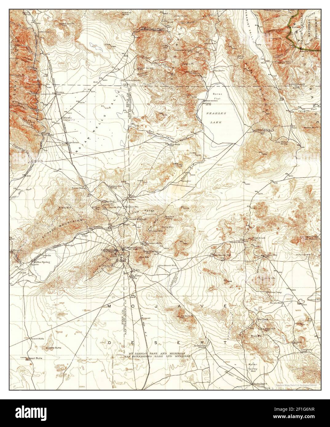 Searles Lake, Californie, carte 1915, 1:250000, États-Unis d'Amérique par Timeless Maps, données U.S. Geological Survey Banque D'Images