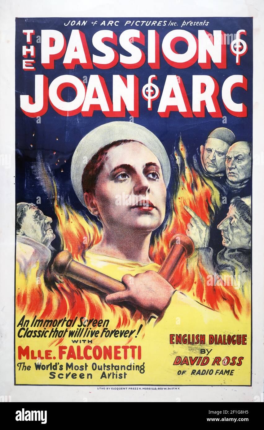 La passion de Jeanne d'Arc. Affiche ancienne et ancienne. 1928. Banque D'Images
