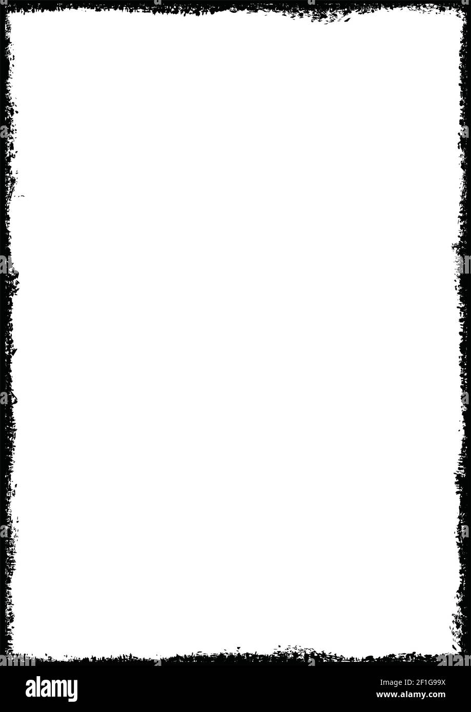 Grunge Old Picture Frame, forme vectorielle d'un cadre vertical proportionnel AU format A, adapté aux formats d'impression A5, A4, A3, A2, etc Illustration de Vecteur