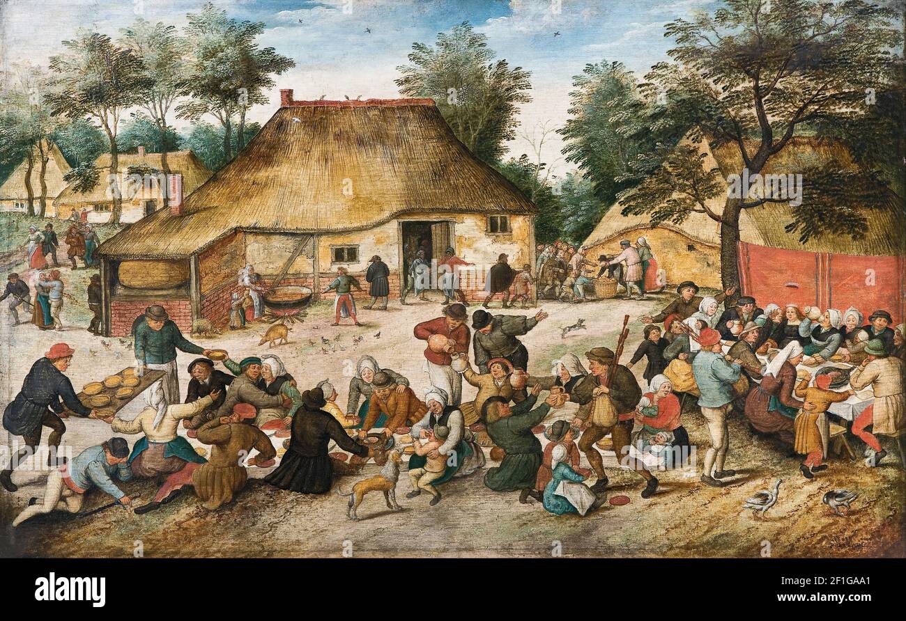 Pieter Brueghel le plus jeune - le mariage paysan Banque D'Images