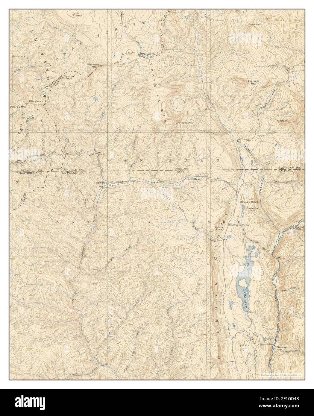 ENGINEER Mountain, Colorado, carte 1908, 1:62500, États-Unis d'Amérique par Timeless Maps, données U.S. Geological Survey Banque D'Images