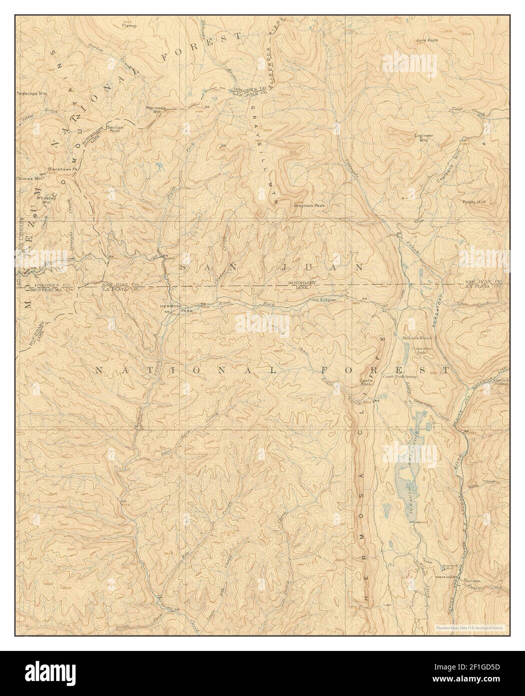 ENGINEER Mountain, Colorado, carte 1908, 1:62500, États-Unis d'Amérique par Timeless Maps, données U.S. Geological Survey Banque D'Images