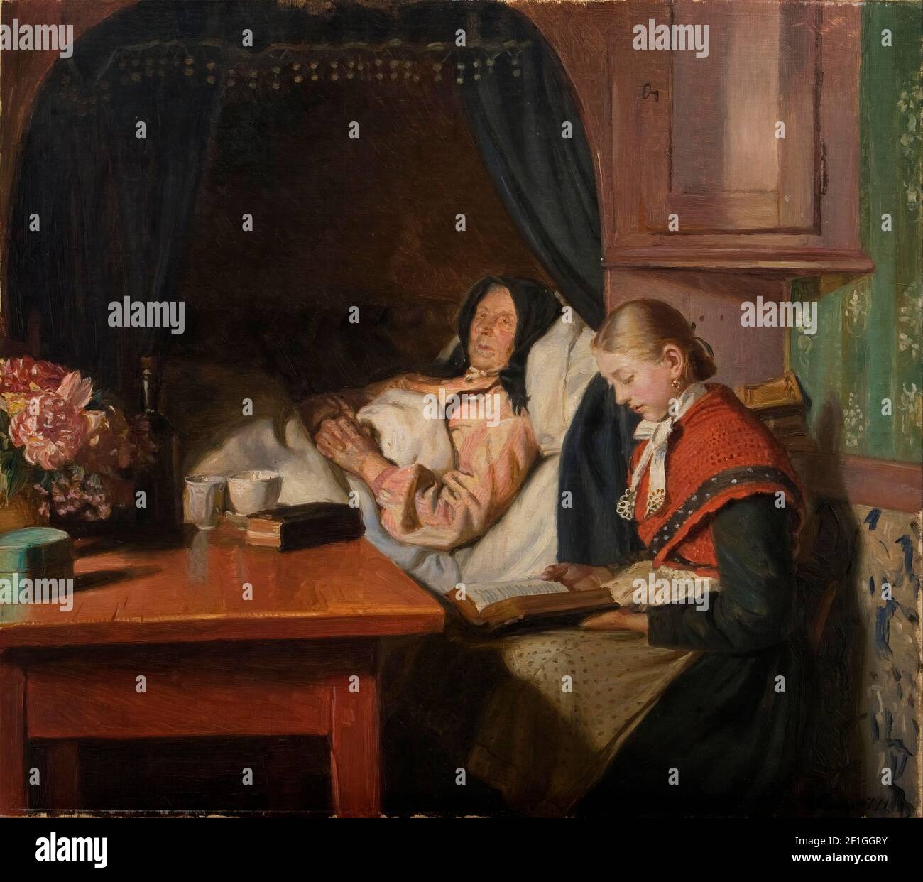 Michael Ancher - par un malade Banque D'Images