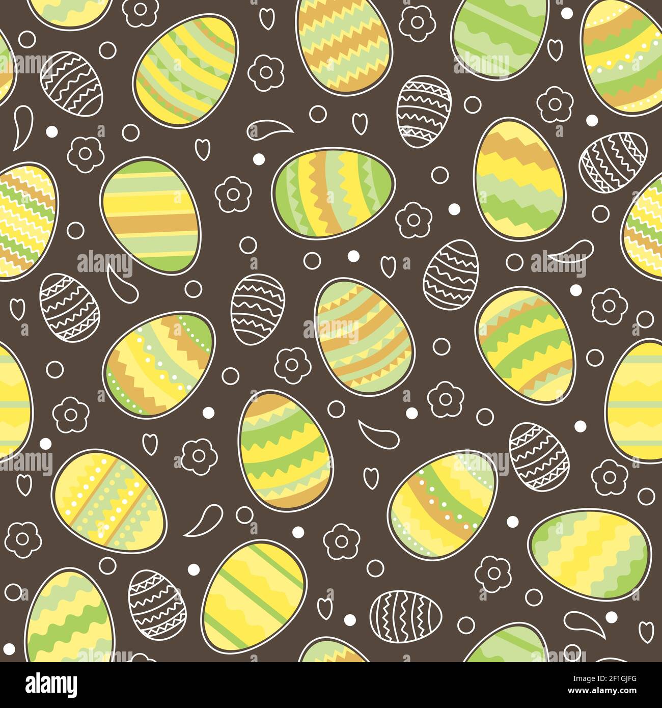 Motif sans couture avec œufs de pâques. Illustration de Vecteur