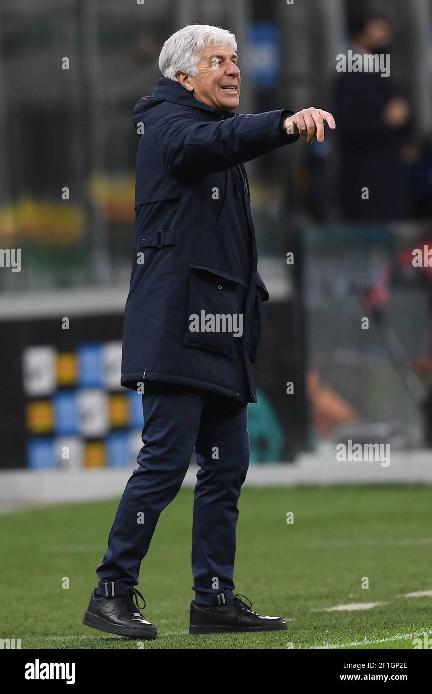 Milan, Italie. 08 mars 2021. GIAN Piero Gasperini d'Atalanta BC réagit lors du match de football de Serie ENTRE le FC Internazionale et Atalanta BC au stade San Siro de Milan (Italie), le 14 février 2021. Photo image Sport/Insidefoto crédit: Insidefoto srl/Alamy Live News Banque D'Images