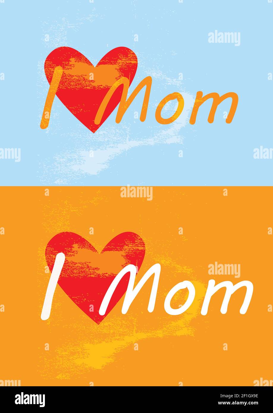 J'adore l'illustration de maman Banque D'Images