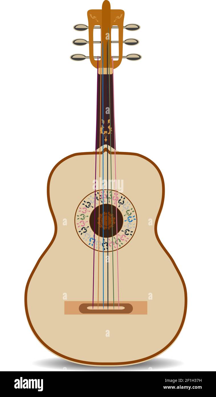 Illustration vectorielle de guitare acoustique mexicaine Illustration de Vecteur