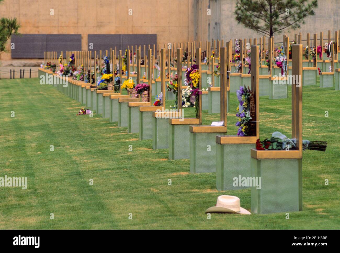 Oklahoma City, Oklahoma, États-Unis. Présidents nationaux du Monument commémoratif du terrorisme, Décoration d'anniversaire. Banque D'Images